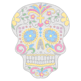 Stunning Skull Iron on Rhinestone Transfer Design